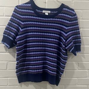 Liz Claiborne Blue and Purple Striped Top